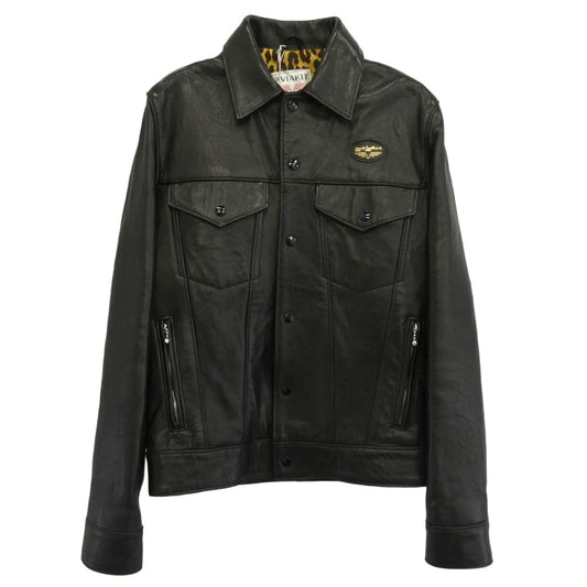 HYSTERIC GLAMOUR ヒステリックグラマー 18SS 02181LB01 × Lewis Leathers ルイスレザー Western Jacket ウエスタン レザー トラッカー ジャケット ブラック系 S【美品】【中古】