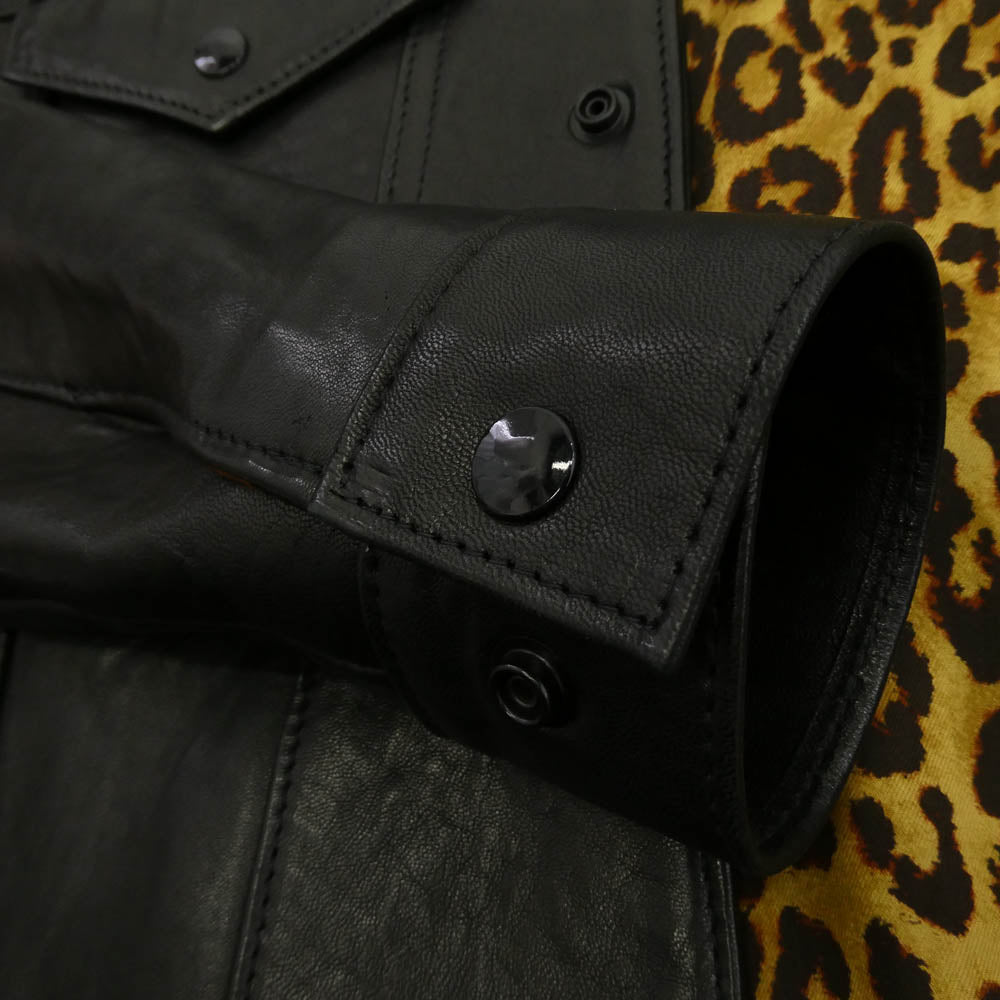 HYSTERIC GLAMOUR ヒステリックグラマー 18SS 02181LB01 × Lewis Leathers ルイスレザー Western Jacket ウエスタン レザー トラッカー ジャケット ブラック系 S【美品】【中古】