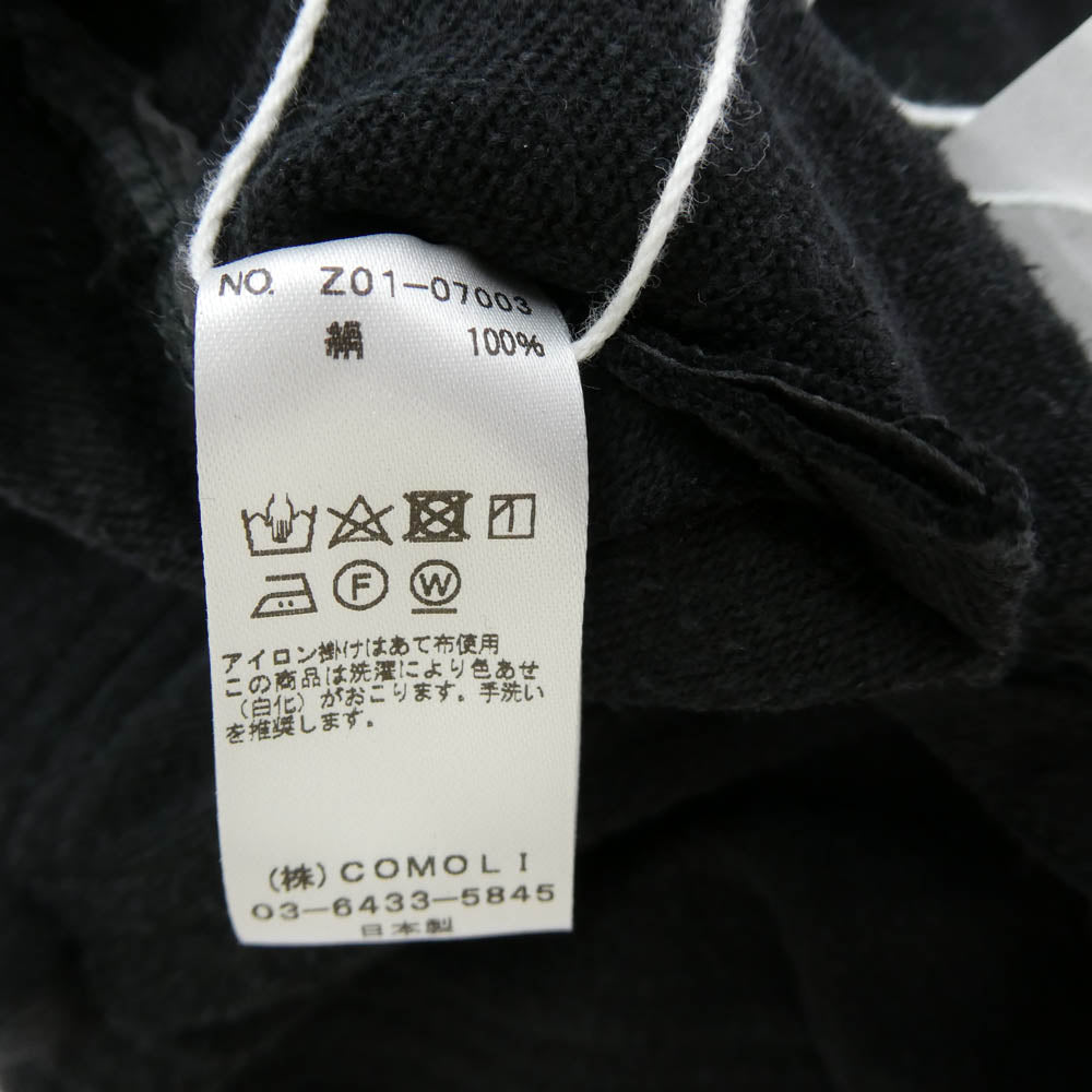 COMOLI コモリ 24SS Z01-07003 シルクネップ キャップ 帽子 ブラック系