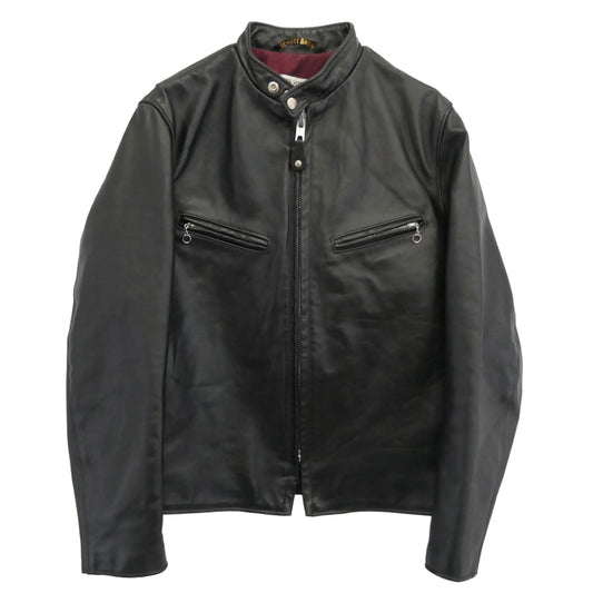 schott ショット 7417 USA製 641XXH HORSEHIDE CAFE RACER ホースハイド カフェレーサー シングルライダース レザージャケット ブラック系 40【中古】
