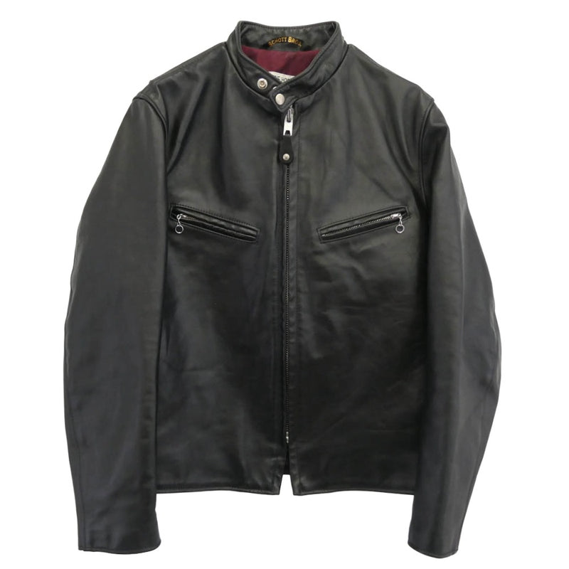 schott ショット 7417 USA製 641XXH HORSEHIDE CAFE RACER ホースハイド カフェレーサー シングルライダース レザージャケット ブラック系 40【中古】