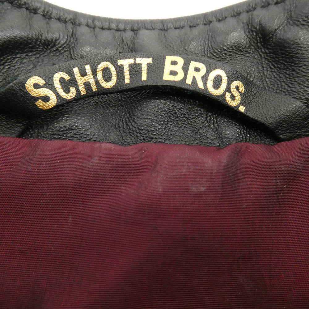 schott ショット 7417 USA製 641XXH HORSEHIDE CAFE RACER ホースハイド カフェレーサー シングルライダース レザージャケット ブラック系 40【中古】