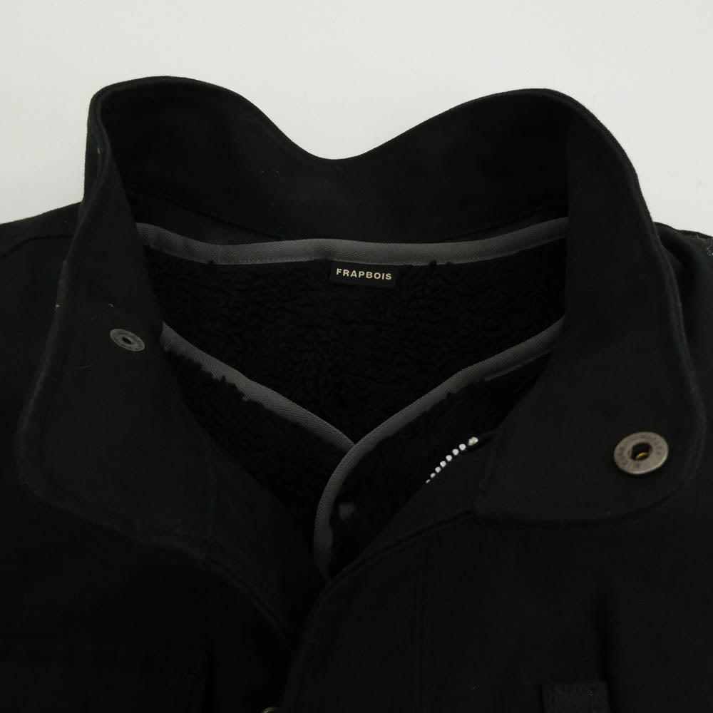 フラボワ B1524RFC015 M-65 綿バックサテン生地 ストライプスーツ切替 フリースライナー付属 エムロク モッズコート ブラック系 2【中古】