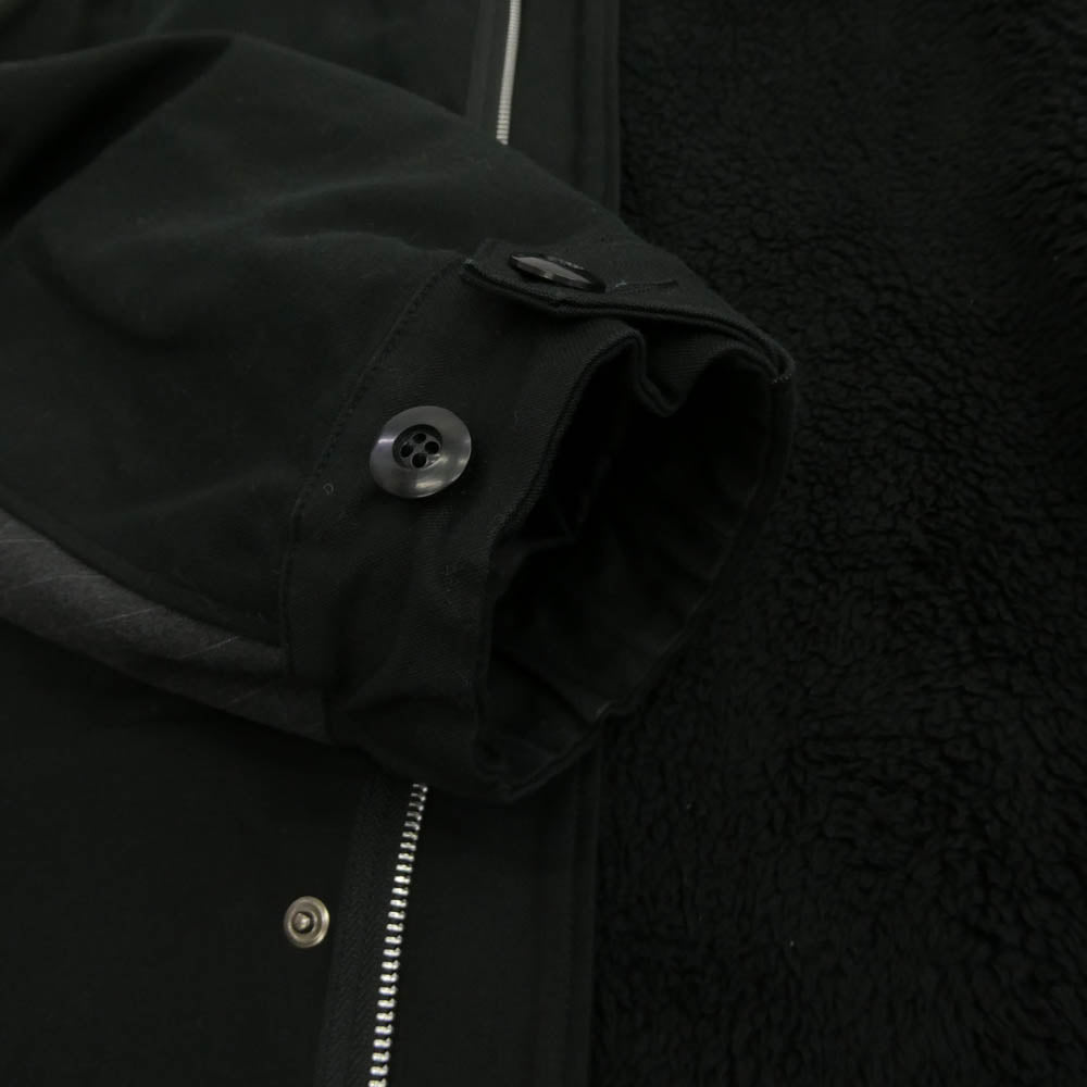 フラボワ B1524RFC015 M-65 綿バックサテン生地 ストライプスーツ切替 フリースライナー付属 エムロク モッズコート ブラック系 2【中古】