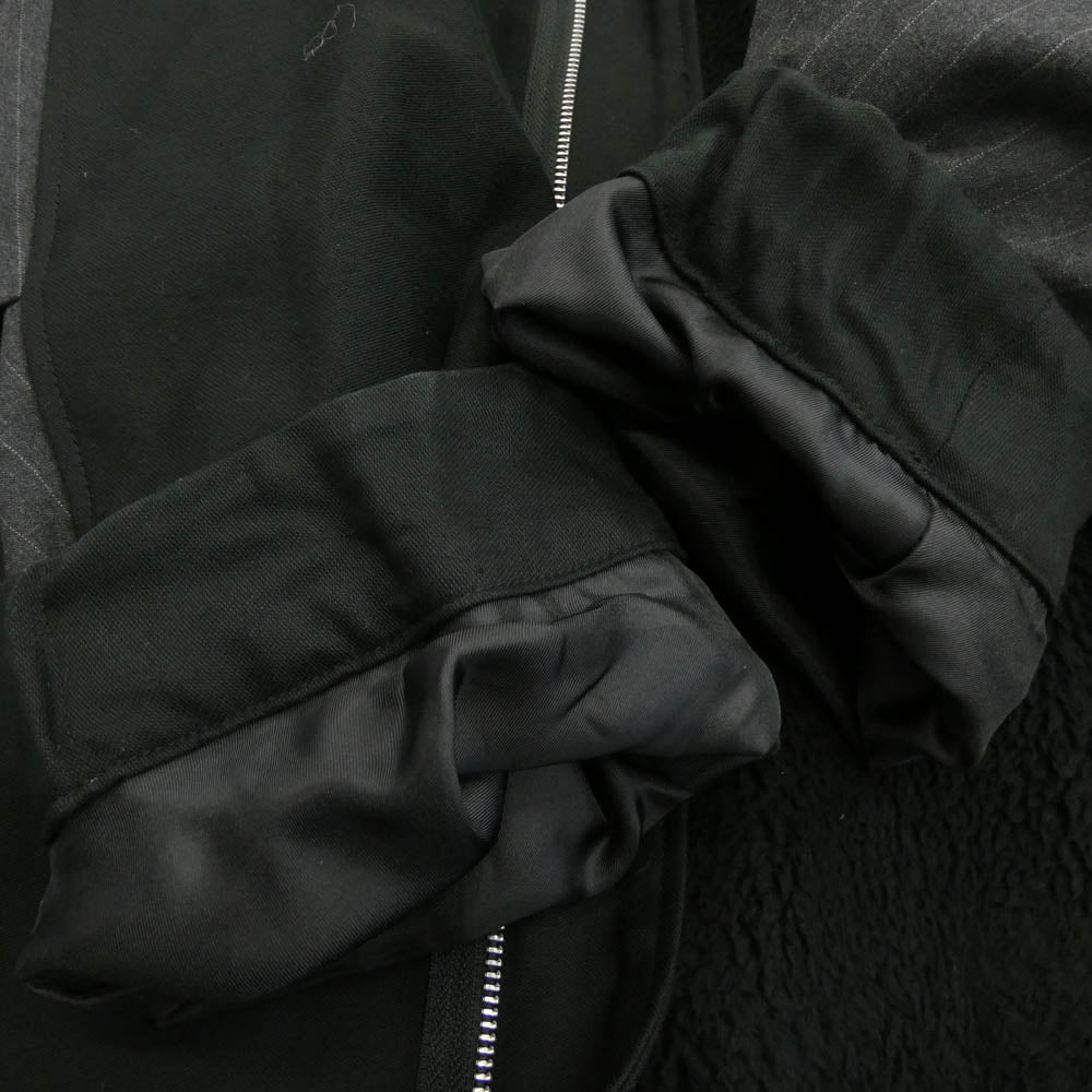 フラボワ B1524RFC015 M-65 綿バックサテン生地 ストライプスーツ切替 フリースライナー付属 エムロク モッズコート ブラック系 2【中古】