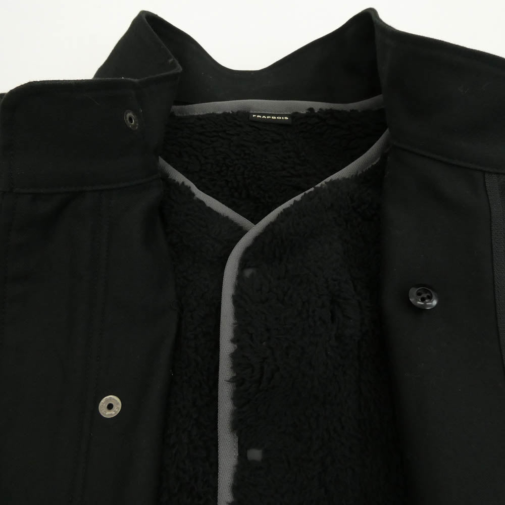 フラボワ B1524RFC015 M-65 綿バックサテン生地 ストライプスーツ切替 フリースライナー付属 エムロク モッズコート ブラック系 2【中古】