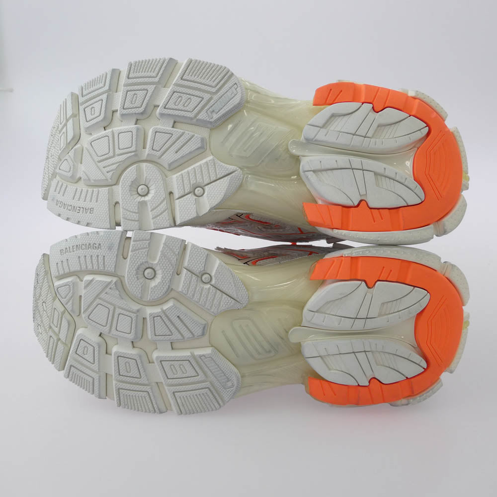 BALENCIAGA バレンシアガ 677403 W3RB RUNNER TRAINERS ランナー トレーナー スニーカー ホワイト系 蛍光オレンジ系 26cm【極上美品】【中古】