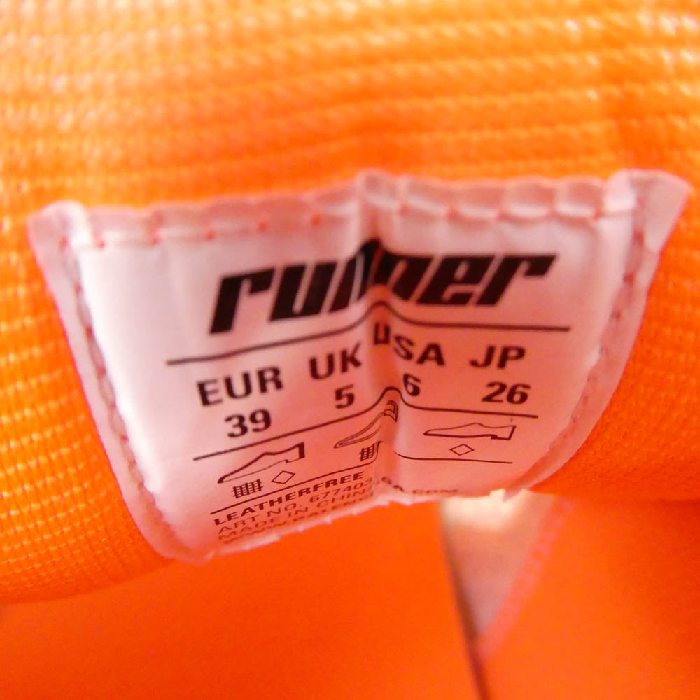 BALENCIAGA バレンシアガ 677403 W3RB RUNNER TRAINERS ランナー トレーナー スニーカー ホワイト系 蛍光オレンジ系 26cm【極上美品】【中古】