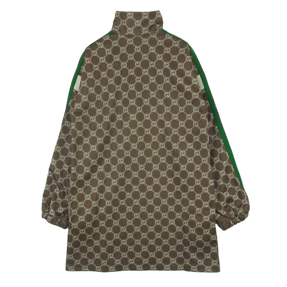 GUCCI グッチ 678689 XJD1G インターロッキングG シェリーライン サイドライン テクニカル ロング トラックジャージー ドレス ワンピース ブラウン系 XXXS【極上美品】【中古】
