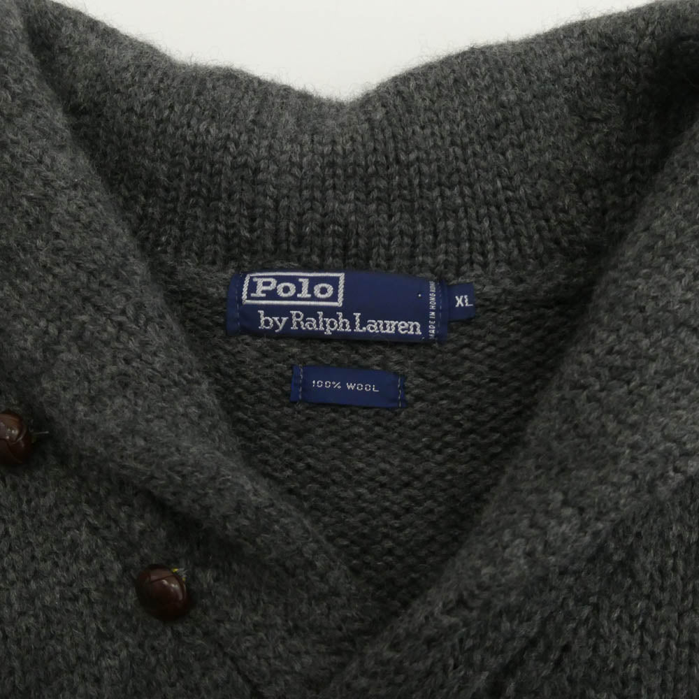 POLO RALPH LAUREN ポロ・ラルフローレン 90s 00s ショールカラー ウール ニット セーター グレー系 XL【中古】