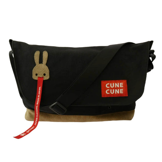 キューン 帆布 メッセンジャー バッグ ブラック系【中古】