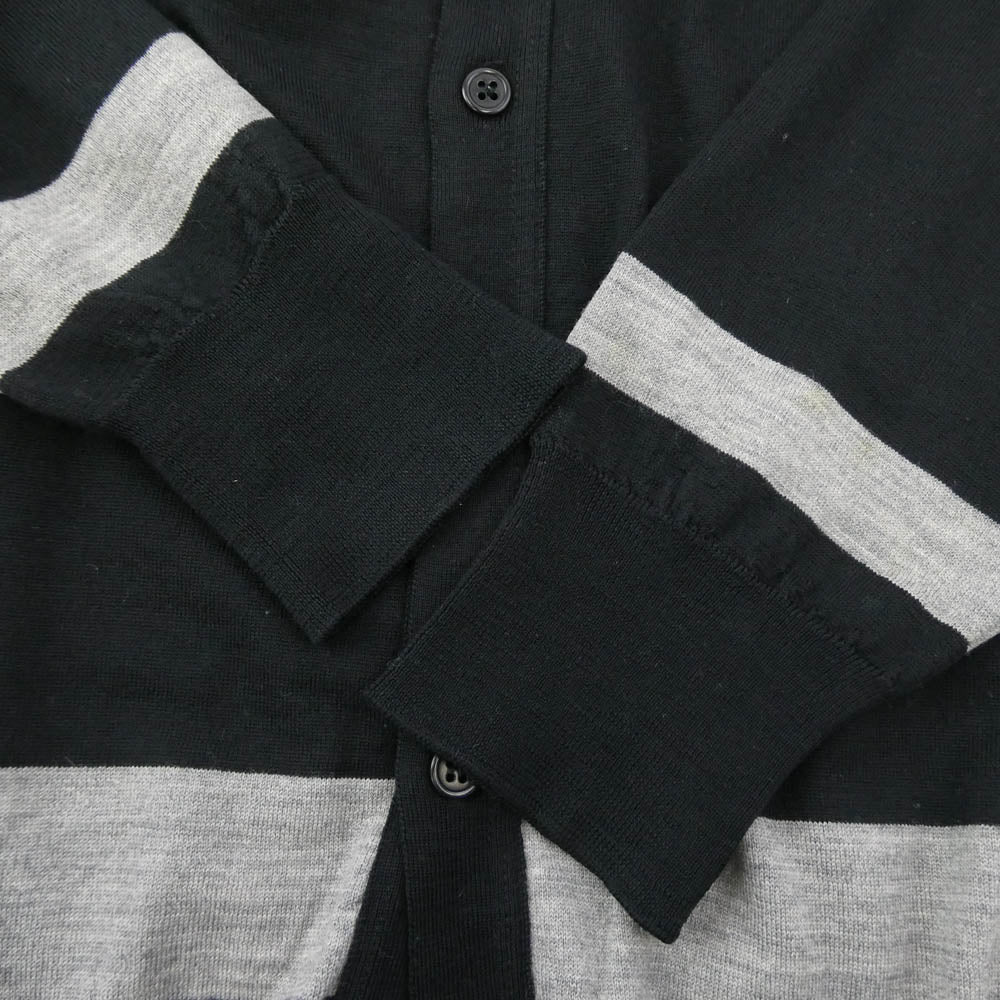 JOHN SMEDLEY ジョンスメドレー MHM1062 0380253 英国製 MARGARET HOWELL マーガレットハウエル 別注 ウール カーディガン ブラック系 L【中古】