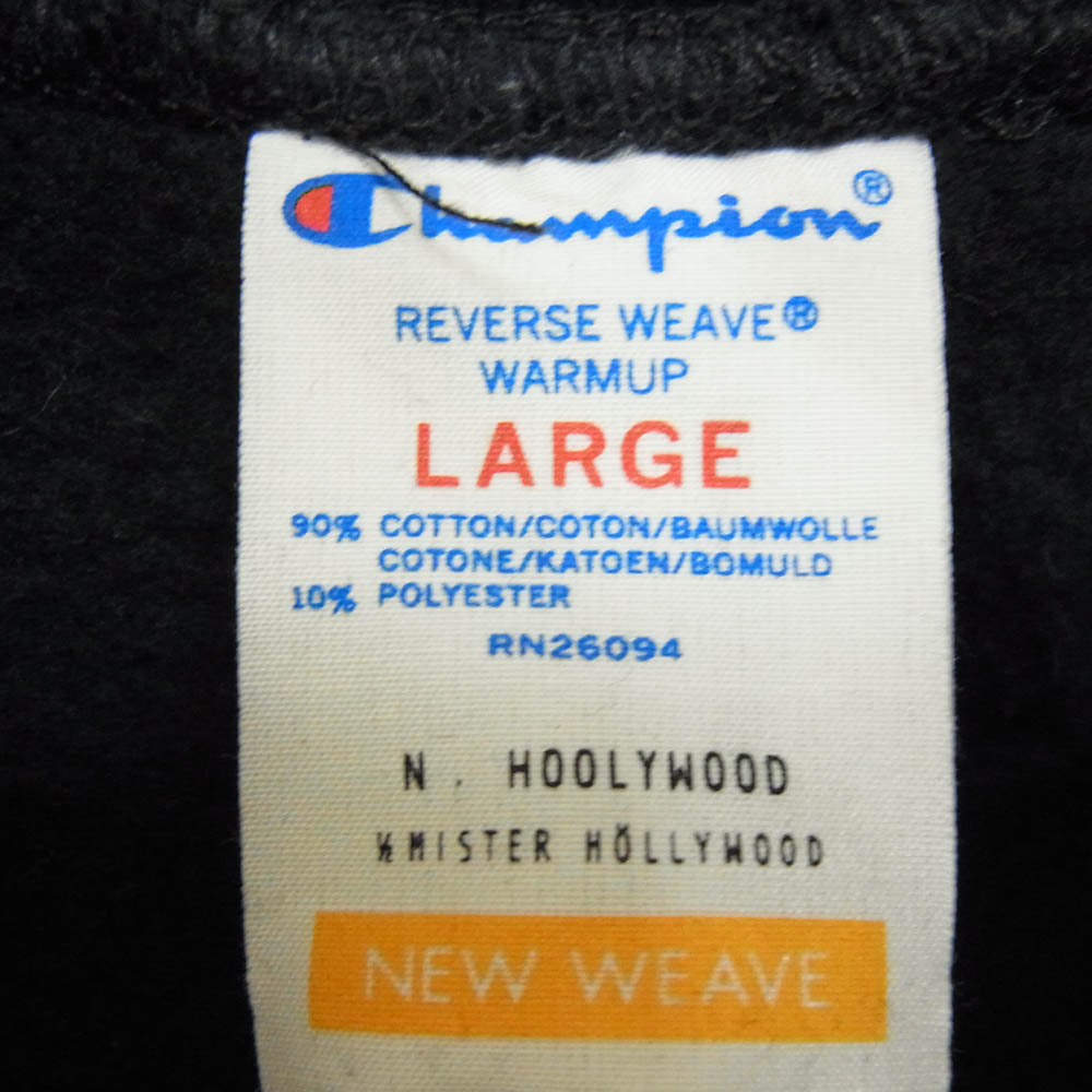 N.HOOLYWOOD エヌハリウッド 23AW CB-Y120 ×Champion チャンピオン リバースウィーブ フーデッド スウェットシャツ パーカー ブラック系 L【中古】