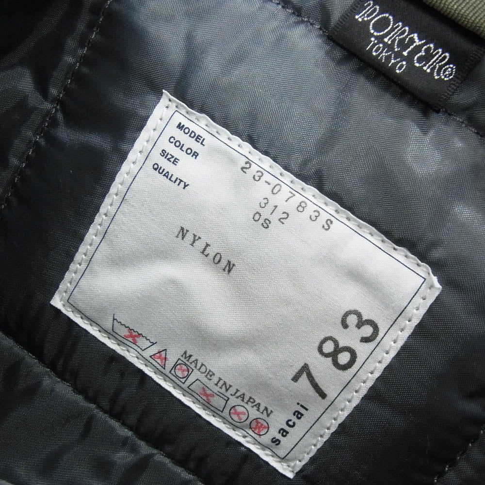 Sacai サカイ 23AW 23-0783S Porter Pocket Bum Bag ポーター ウエストバッグ バムバッグ グレー系【中古】