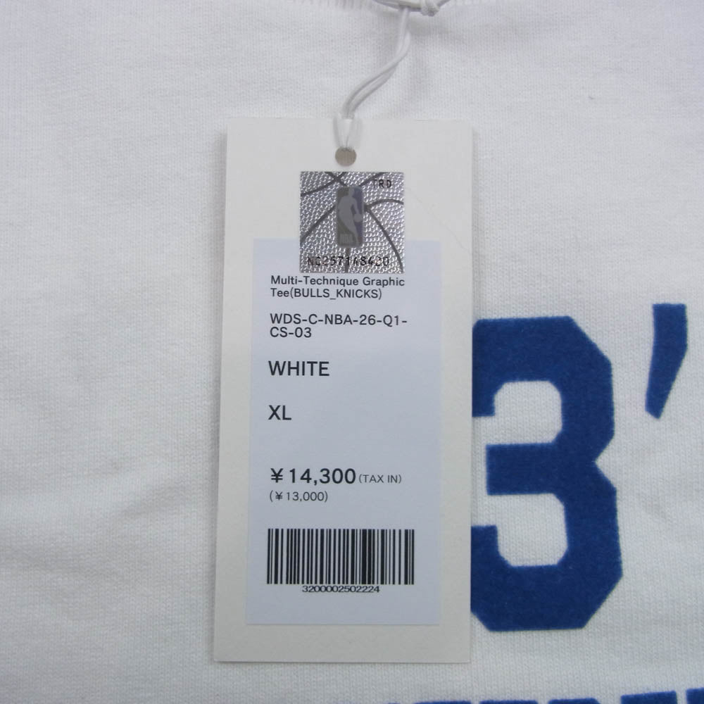 WIND AND SEA ウィンダンシー WDS-C-NBA-26-Q1-CS-03 NBA Multi-Technique Graphic Tee BULLS KNICKS グラフィック 半袖 Tシャツ ホワイト系 XL【極上美品】【中古】