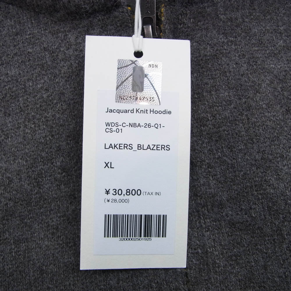 WIND AND SEA ウィンダンシー WDS-C-NBA-26-Q1-CS-01 NBA Jacquard Knit Hoodie ニット フーディー ジャケット ダークブラウン系 XL【極上美品】【中古】