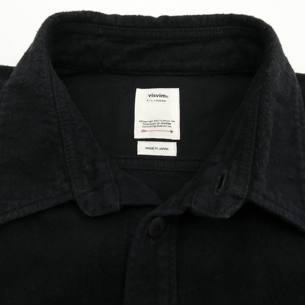 VISVIM ビズビム 21SS 0121205011011 LUMBER L/S ランバー ガーメントダイ フランネルシャツ 長袖 ブラック系 3【中古】