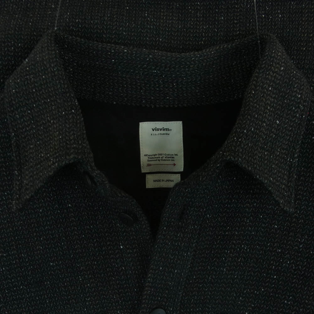 VISVIM ビズビム 21AW 0121205011012 LUMBER L/S TWEED ランバー ツイード 長袖 シャツ 日本製 ブラック系 2【中古】
