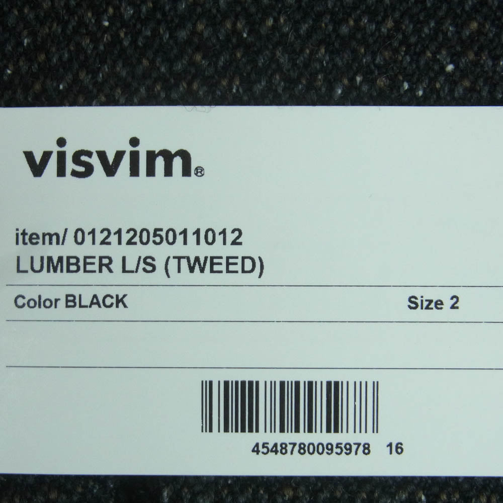 VISVIM ビズビム 21AW 0121205011012 LUMBER L/S TWEED ランバー ツイード 長袖 シャツ 日本製 ブラック系 2【中古】