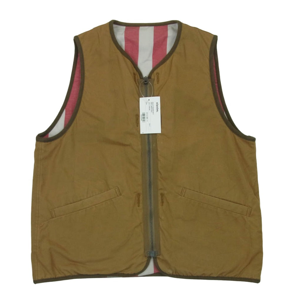 VISVIM ビズビム 0120205013017 IRIS LINER VEST リバーシブル アイリス ライナー ベスト ブラウン系 レッド系 ホワイト系 2【中古】