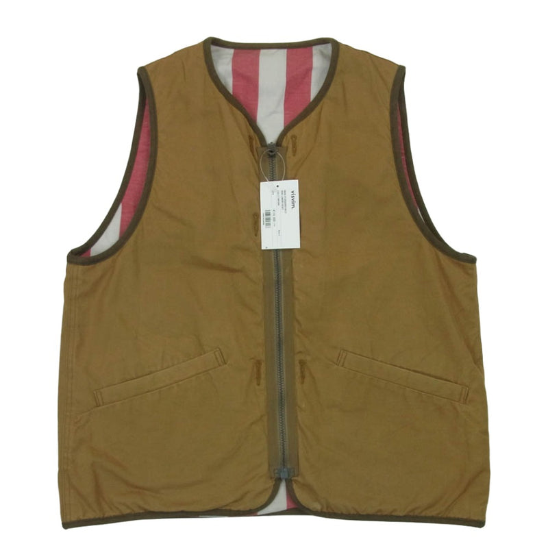 VISVIM ビズビム 0120205013017 IRIS LINER VEST リバーシブル アイリス ライナー ベスト ブラウン系 レッド系 ホワイト系 2【中古】