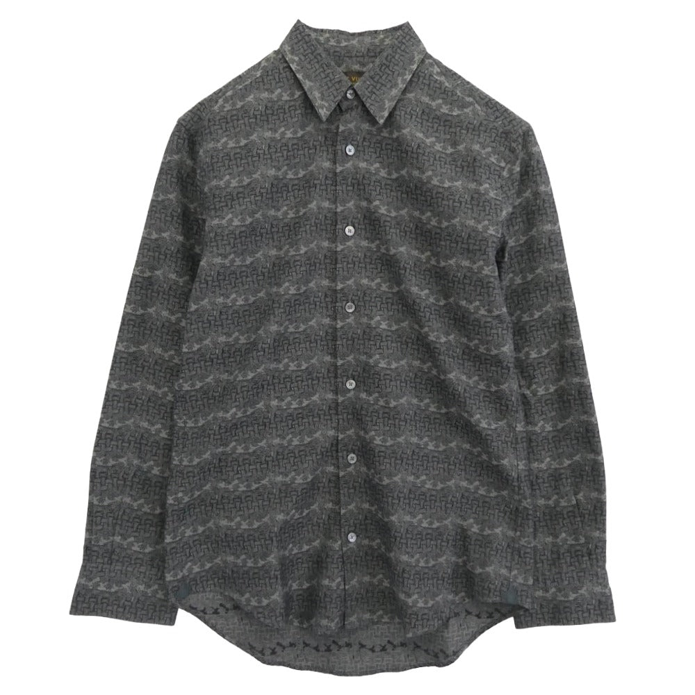 LOUIS VUITTON ルイ・ヴィトン 15AW H8S01WBH4 クリストファーネメス ロープ柄 長袖 シャツ グレー系 XS【中古】