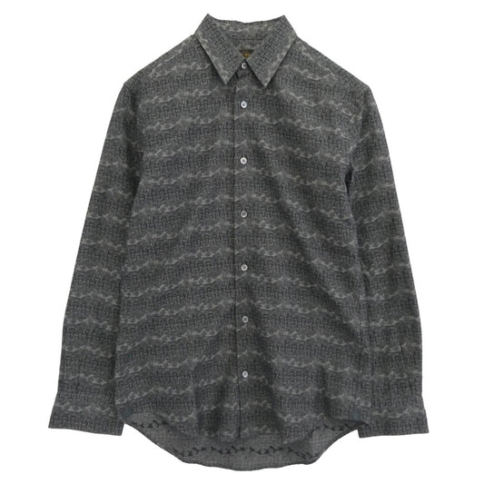 LOUIS VUITTON ルイ・ヴィトン 15AW H8S01WBH4 クリストファーネメス ロープ柄 長袖 シャツ グレー系 XS【中古】