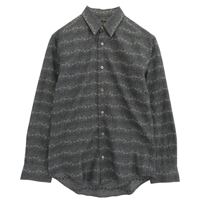 LOUIS VUITTON ルイ・ヴィトン 15AW H8S01WBH4 クリストファーネメス ロープ柄 長袖 シャツ グレー系 XS【中古】