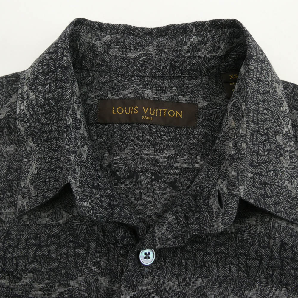 LOUIS VUITTON ルイ・ヴィトン 15AW H8S01WBH4 クリストファーネメス ロープ柄 長袖 シャツ グレー系 XS【中古】
