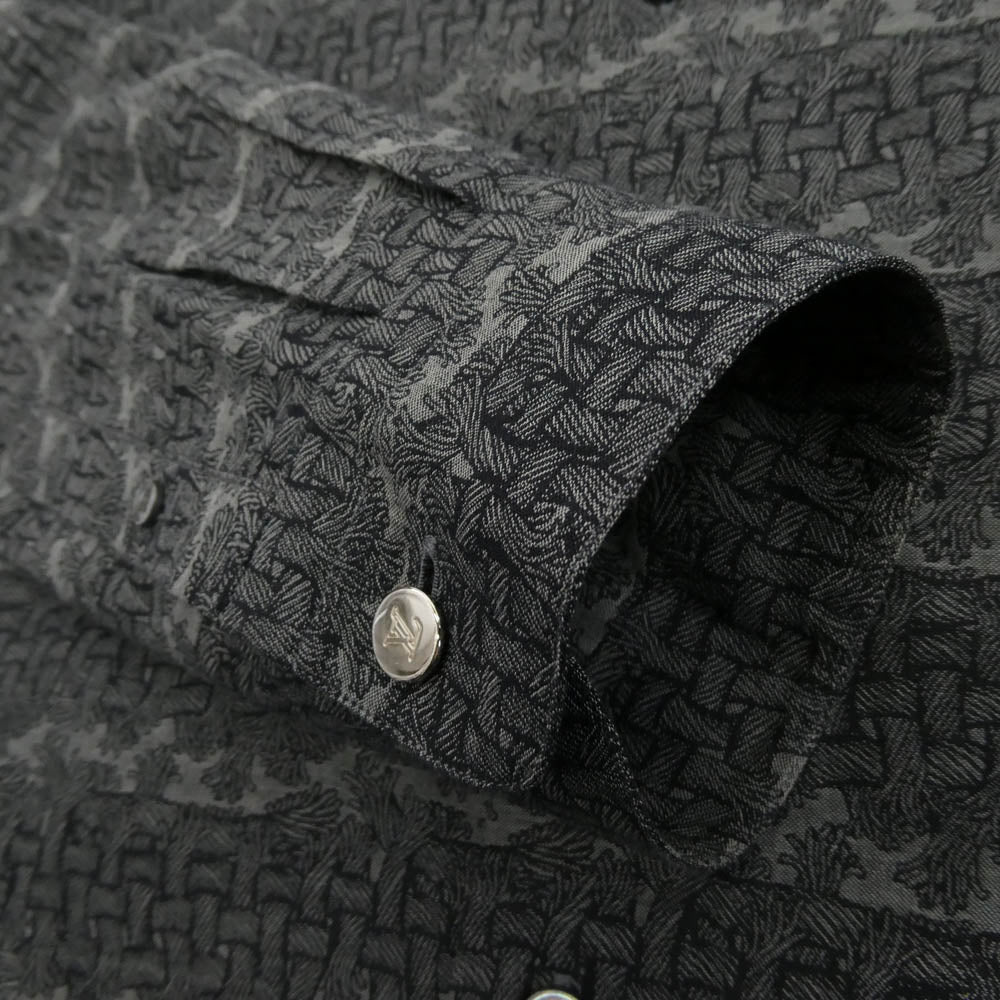 LOUIS VUITTON ルイ・ヴィトン 15AW H8S01WBH4 クリストファーネメス ロープ柄 長袖 シャツ グレー系 XS【中古】
