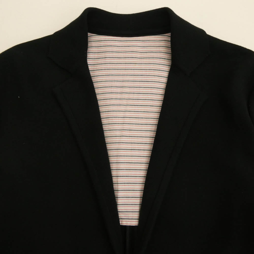 LOUIS VUITTON ルイ・ヴィトン H5KN50MS7 レザーポケット切替 2B ニット生地 テーラードジャケット ブラック系 S【中古】