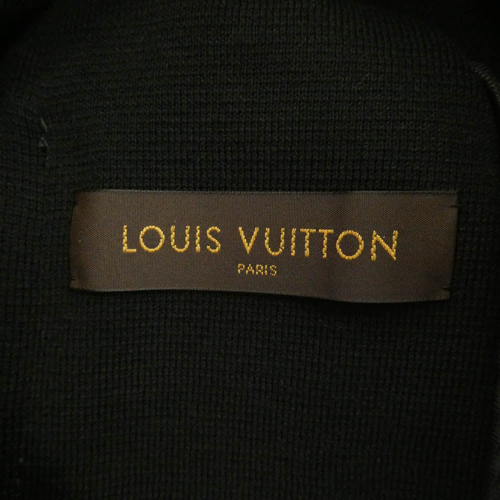 LOUIS VUITTON ルイ・ヴィトン H5KN50MS7 レザーポケット切替 2B ニット生地 テーラードジャケット ブラック系 S【中古】