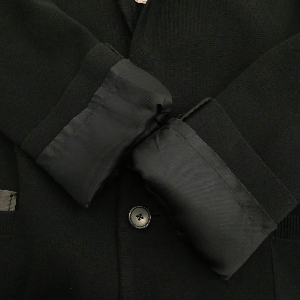 LOUIS VUITTON ルイ・ヴィトン H5KN50MS7 レザーポケット切替 2B ニット生地 テーラードジャケット ブラック系 S【中古】