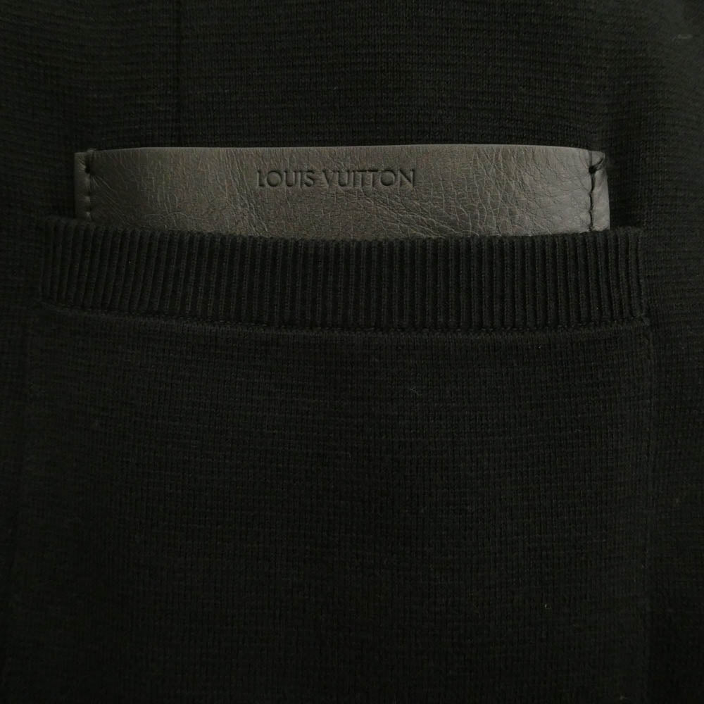 LOUIS VUITTON ルイ・ヴィトン H5KN50MS7 レザーポケット切替 2B ニット生地 テーラードジャケット ブラック系 S【中古】
