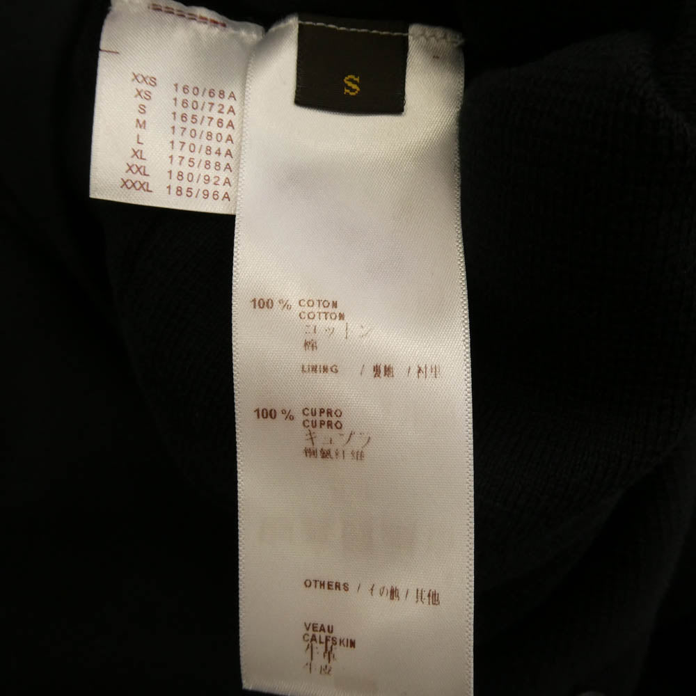 LOUIS VUITTON ルイ・ヴィトン H5KN50MS7 レザーポケット切替 2B ニット生地 テーラードジャケット ブラック系 S【中古】