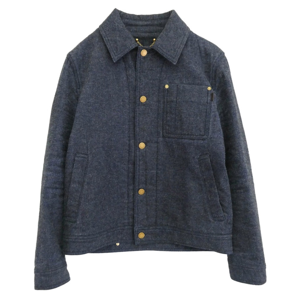 LOUIS VUITTON ルイ・ヴィトン H8A61WBI9 コットンデニム生地 ロゴボタン トラッカージャケット ブルー系 46【中古】