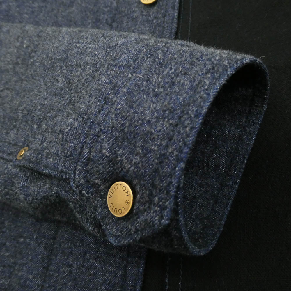 LOUIS VUITTON ルイ・ヴィトン H8A61WBI9 コットンデニム生地 ロゴボタン トラッカージャケット ブルー系 46【中古】