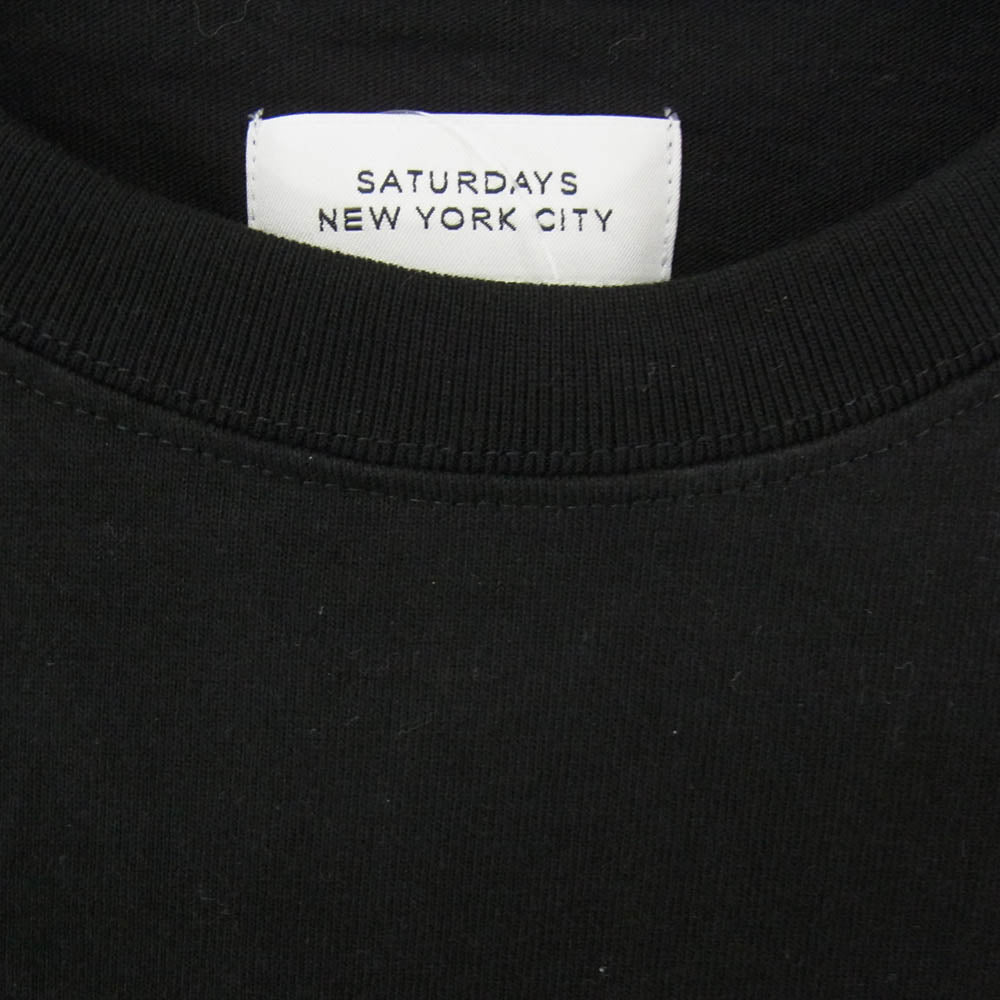 サタデーズ ニューヨーク × fragment design フラグメントデザイン メッセージプリント クルーネック 半袖 Tシャツ ブラック系 M【中古】