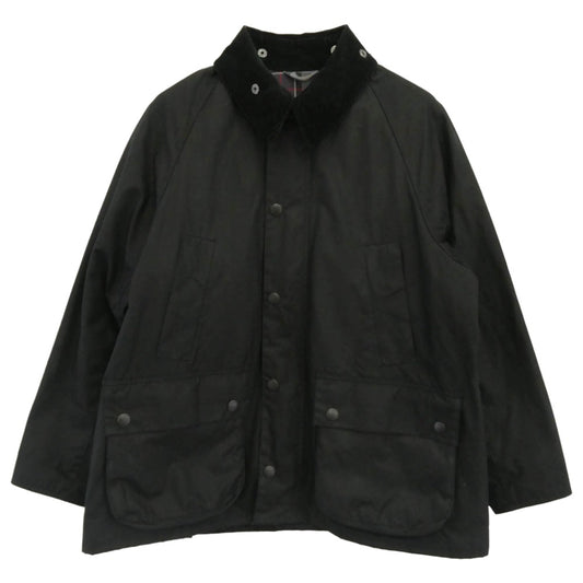 Barbour バブアー 23AW 232MWX1679 モルドバ製 OS BEDALE WAX JACKET 襟コーデュロイ オーバーサイズ ビデイル ワックス オイルド ジャケット ブラック系 36【中古】