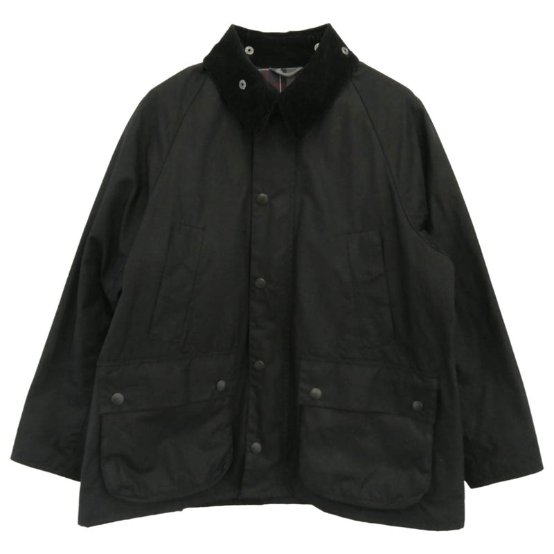 Barbour バブアー 23AW 232MWX1679 モルドバ製 OS BEDALE WAX JACKET 襟コーデュロイ オーバーサイズ ビデイル ワックス オイルド ジャケット ブラック系 36【中古】