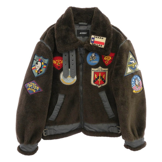 AVIREX アヴィレックス 6112177 TOP GUN RETRO BOA B-3 トップガン レトロ ボア フライト ジャケット ブラウン系 L【中古】