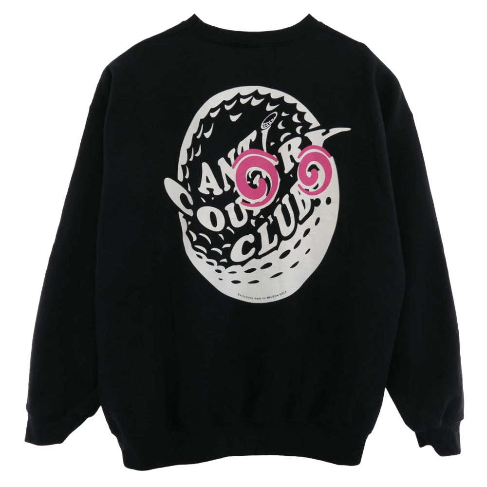 アンチカントリークラブトウキョウ ×MALBON マルボン クルーネック スウェット ブラック系 XL【中古】