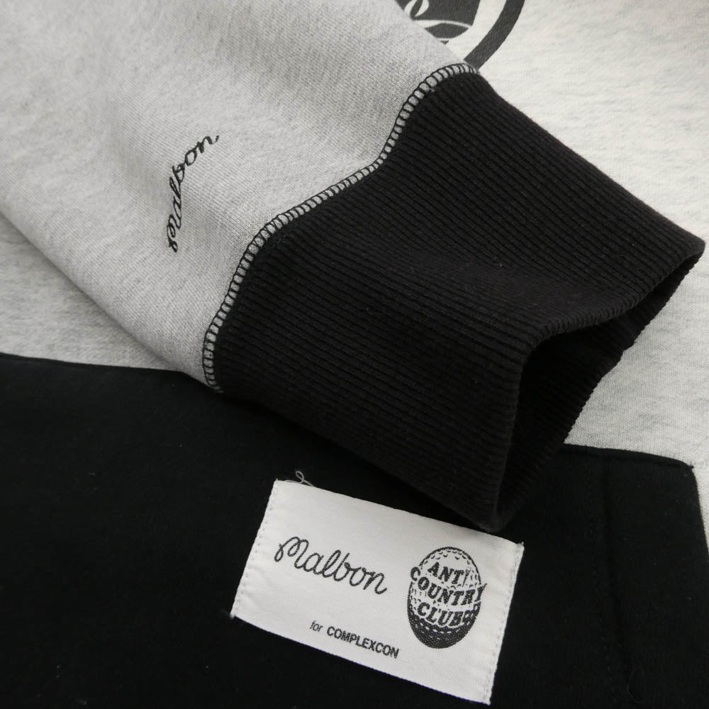 アンチカントリークラブトウキョウ ×MALBON マルボン プルオーバー パーカー ブラック系 XL【中古】