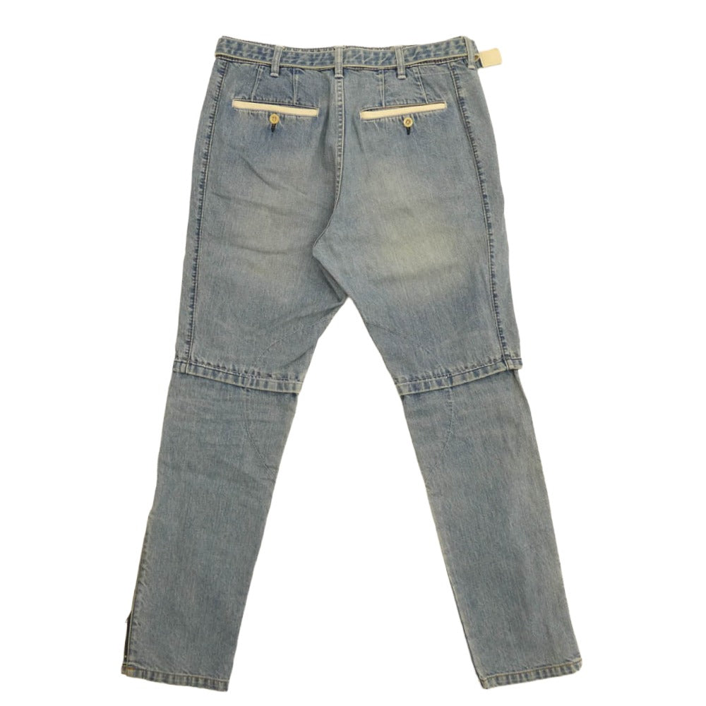 Sacai サカイ 19SS 19-01902M LAYERED DENIM PANT ベルテッド レイヤード デニムパンツ ブルー系 2【中古】