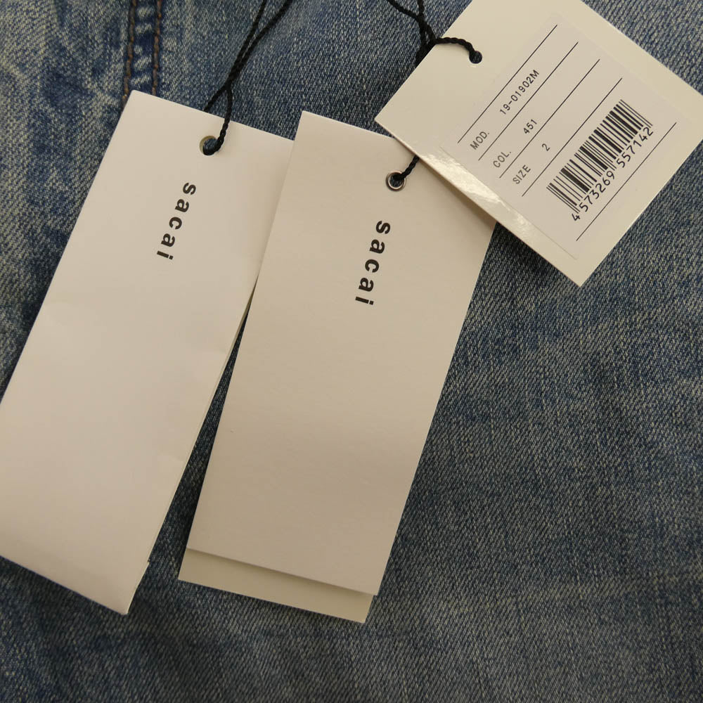 Sacai サカイ 19SS 19-01902M LAYERED DENIM PANT ベルテッド レイヤード デニムパンツ ブルー系 2【中古】