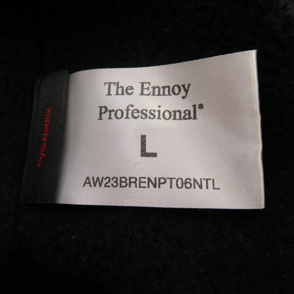 The Ennoy Professional ザ エンノイ プロフェッショナル 23AW AW23BRENPTNTL × Netflix ネットフリックス CITY FLEECE PANTS シティフリース スウェットパンツ ブラック系 L【中古】