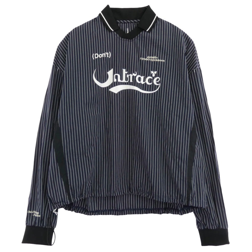 アントレース 24SS UN-021-SS24 STRIPE FOOTBALL GAME SHIRT ストライプ フットボール ゲーム シャツ ネイビー系 2【美品】【中古】