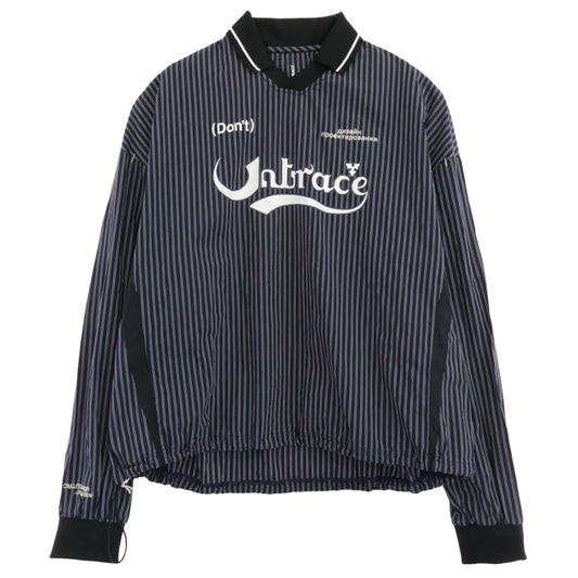 アントレース 24SS UN-021-SS24 STRIPE FOOTBALL GAME SHIRT ストライプ フットボール ゲーム シャツ ネイビー系 2【美品】【中古】