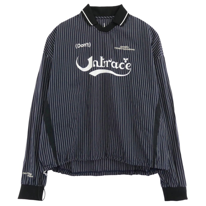 アントレース 24SS UN-021-SS24 STRIPE FOOTBALL GAME SHIRT ストライプ フットボール ゲーム シャツ ネイビー系 2【美品】【中古】
