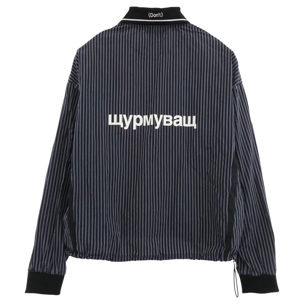 アントレース 24SS UN-021-SS24 STRIPE FOOTBALL GAME SHIRT ストライプ フットボール ゲーム シャツ ネイビー系 2【美品】【中古】